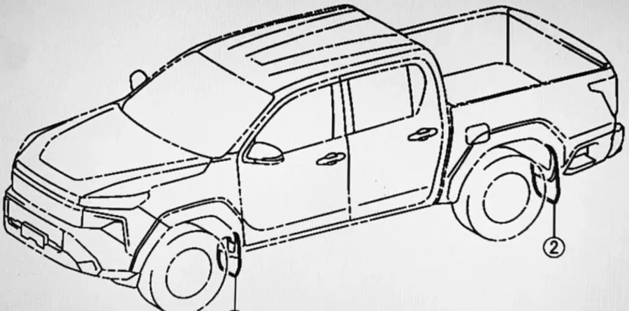 A Toyota tentou esconder, mas uma imagem de patente revelou como será o interior da Hilux 2026, a picape mais vendida do Brasil - Reprodução/@cars_secrets