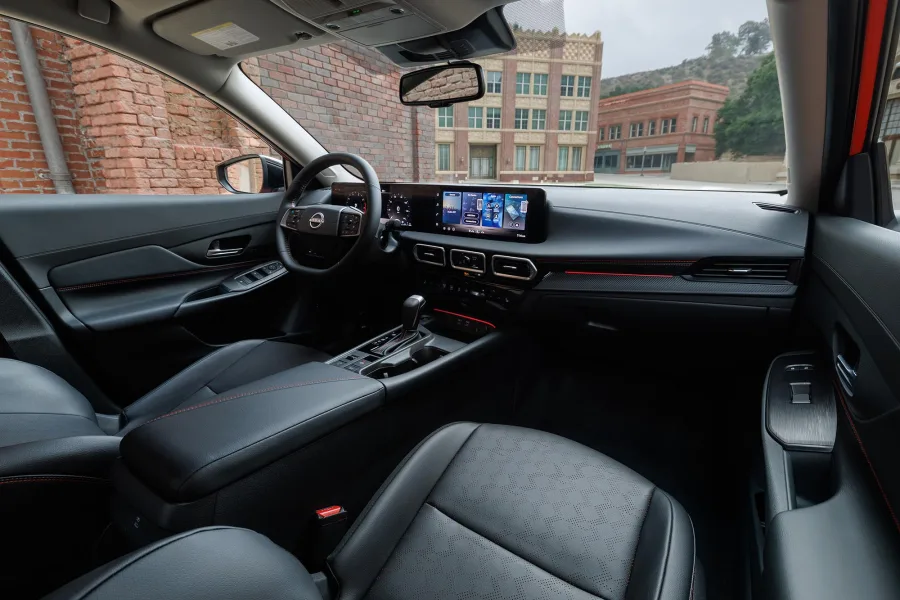 Inside, the dual 12.3-inch displays dominate the dashboard, supported by premium materials, ambient lighting and wireless smartphone integration.