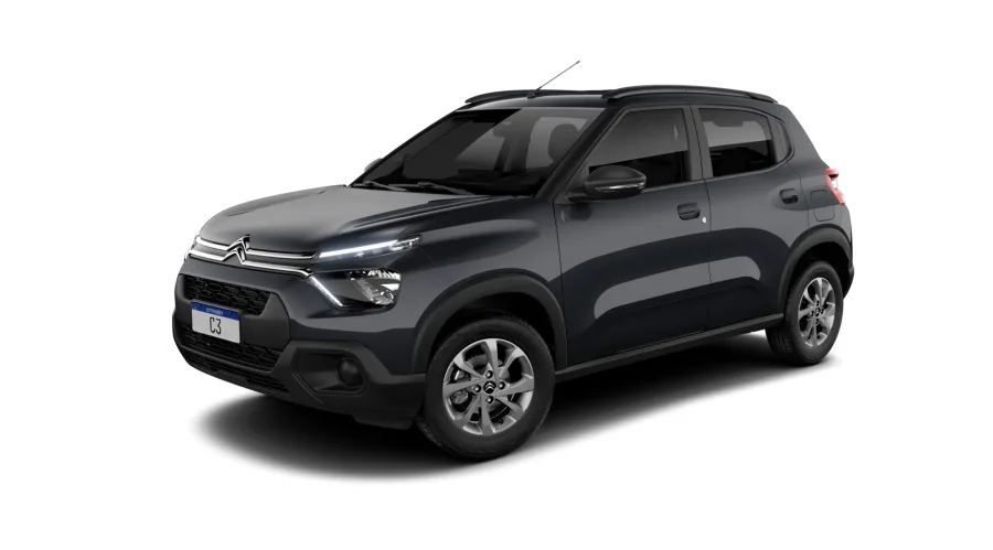 Citroën C3 Feel 1.0 2026 é voltado ao uso urbano, com espaço interno para cinco ocupantes e porta-malas de 315 litros, ideal para famílias pequenas e deslocamentos diários.