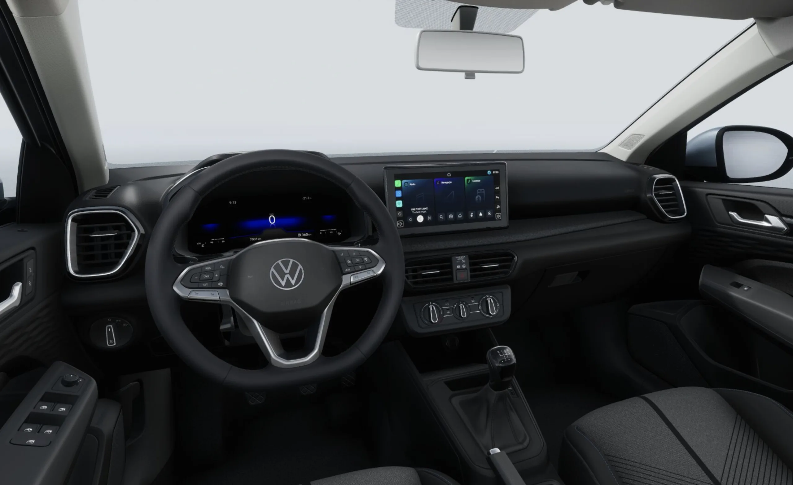 No interior, o modelo oferece ar-condicionado, direção elétrica, bancos reguláveis e porta-malas de 350 litros, atendendo bem famílias pequenas e jovens motoristas.