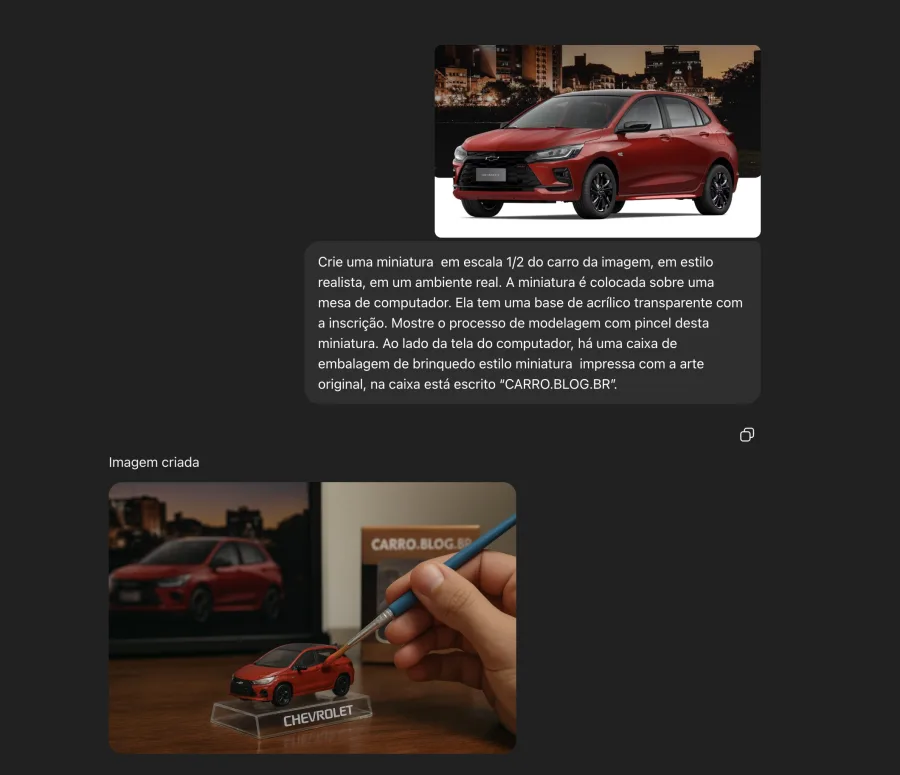 Miniatura de colecionador feita por IA