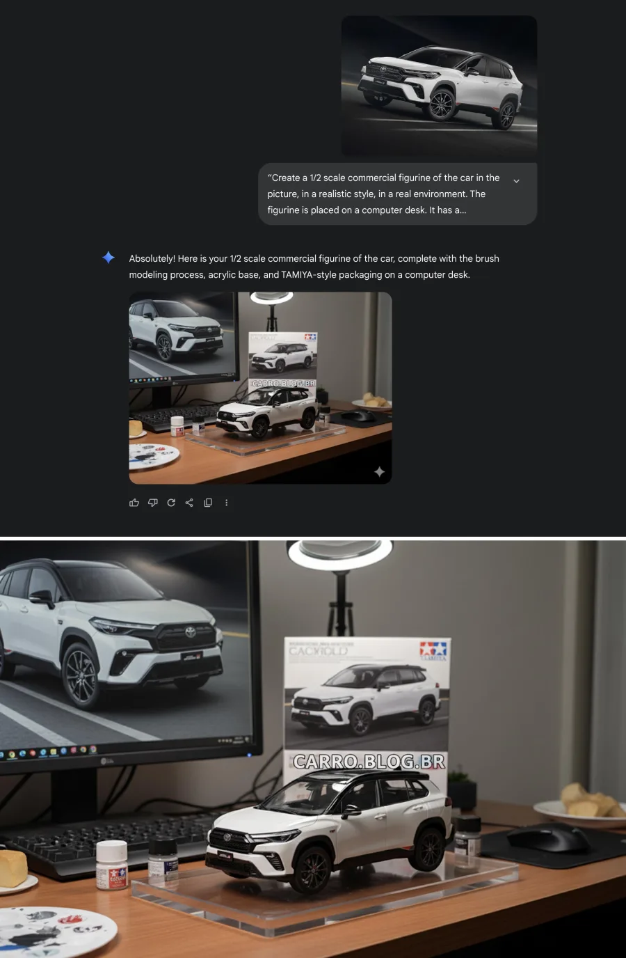 Miniatura de colecionador na frente do PC