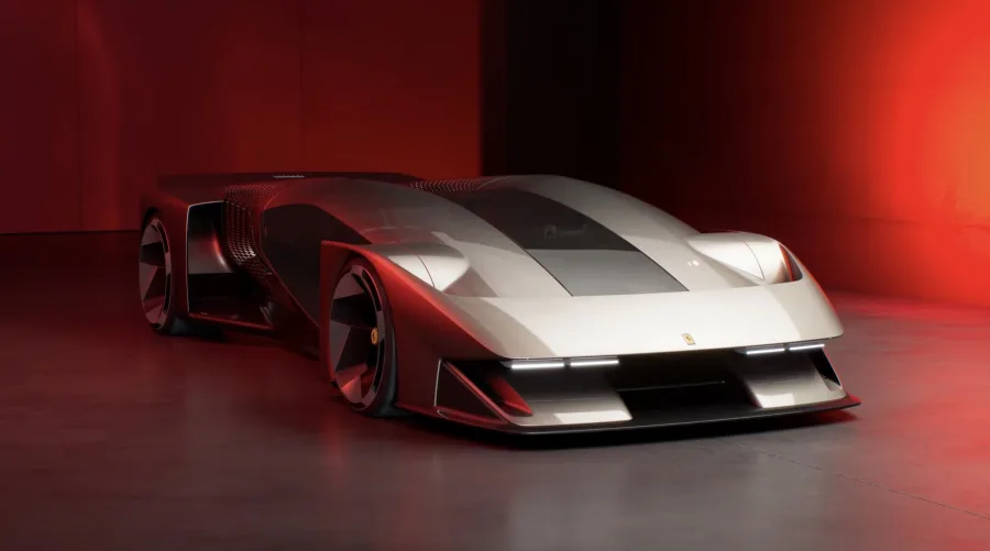 Criado pelo estúdio de Flavio Manzoni, o carro tem formas biomiméticas e fuselagem dupla, moldadas pela aerodinâmica e pela matemática generativa.