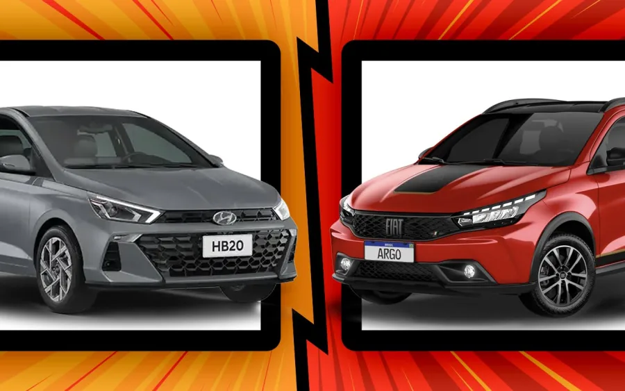 O comparativo entre o Fiat Argo Trekking 1.3 AT 2025 e o Hyundai HB20 Platinum Safety 1.0 TGDI 2025 mostra dois hatches com propostas opostas: o Argo foca em robustez e estilo aventureiro, enquanto o HB20 aposta em desempenho turbo, tecnologia e conforto premium no dia a dia.