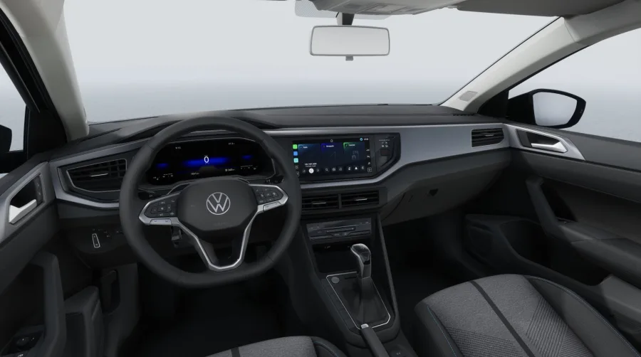 Equipado com câmbio automático de 6 marchas e tração dianteira, o Nivus oferece condução confortável e segura, com respostas suaves no uso urbano.