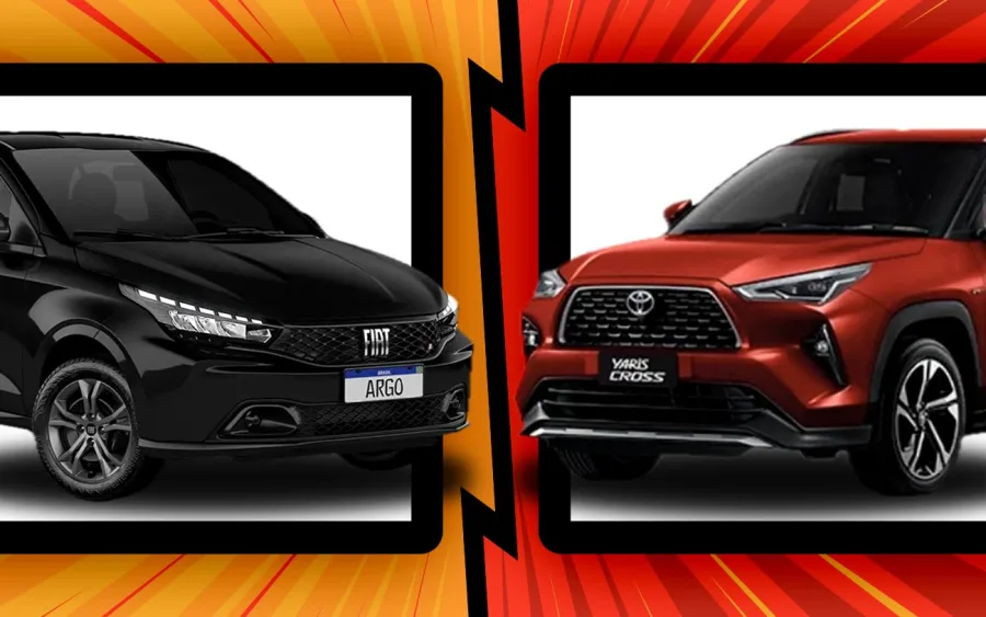 Fiat Argo Drive 2026 x Toyota Yaris Cross 2026: Hatch econômico ou SUV estiloso? Veja o comparativo