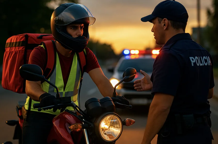 O cerco apertou: motoboys com menos de 21 anos voltam a ser alvo direto das fiscalizações, que agora cobram rigor total na idade mínima e no tempo de CNH.