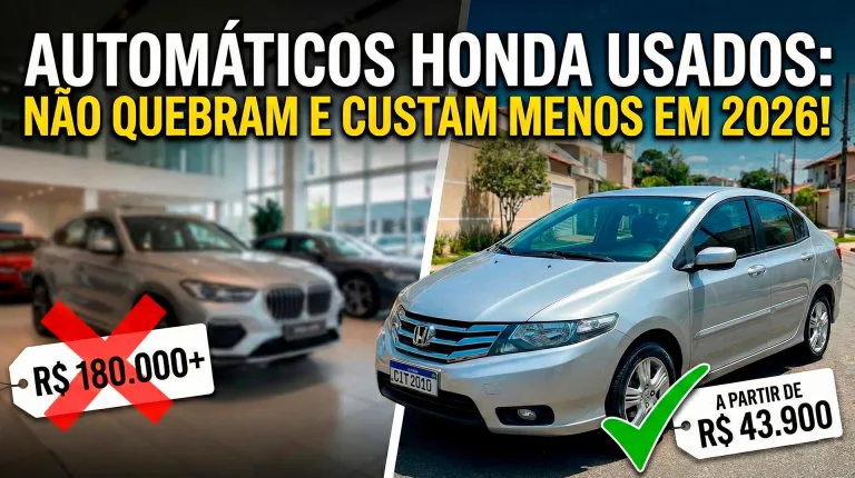 Carros Honda usados baratos a partir de R$ 44 mil com câmbio automático