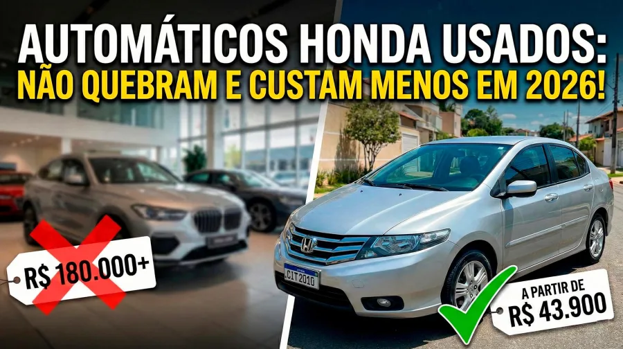 Carros Honda usados baratos a partir de R$ 44 mil com câmbio automático