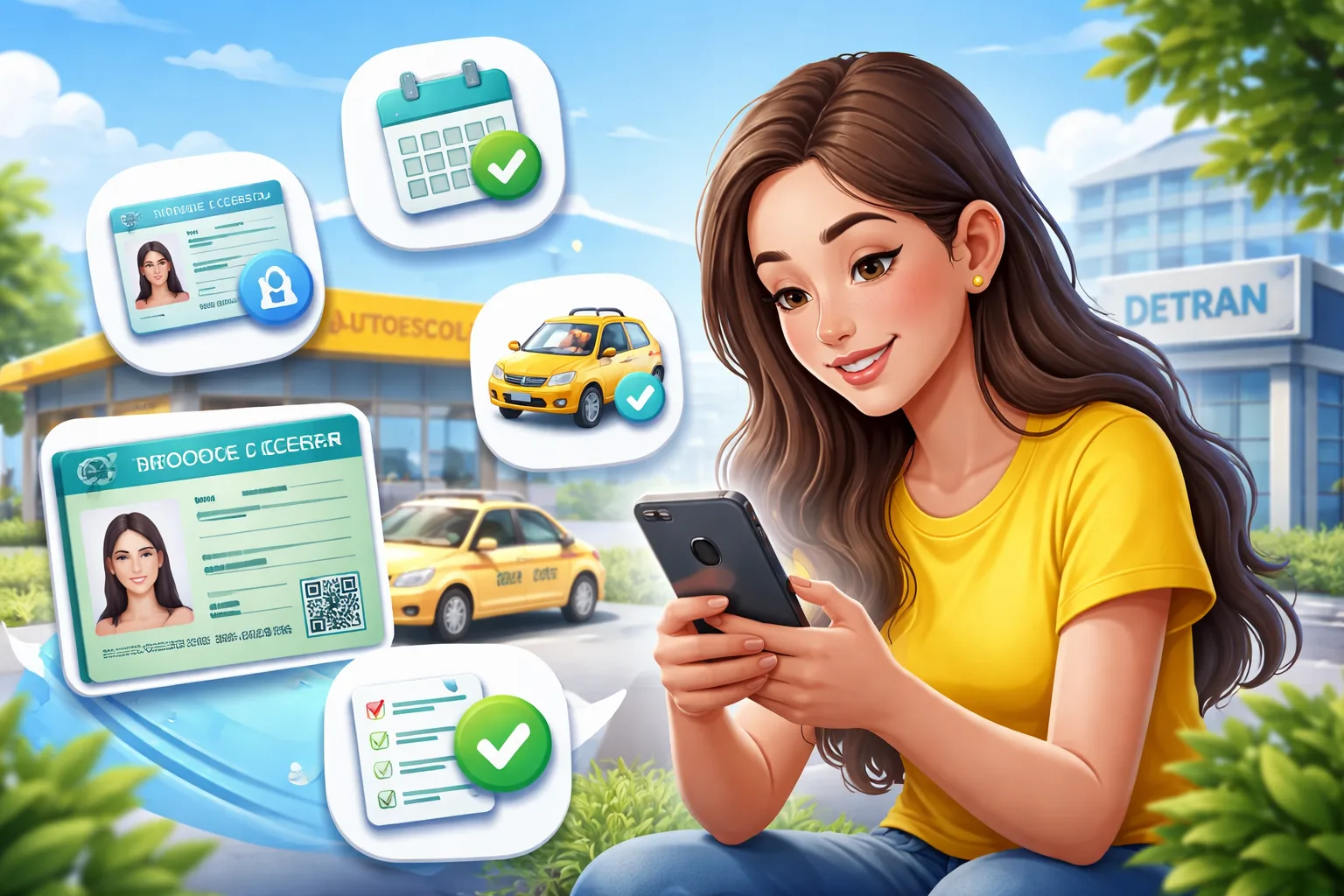 Primeira habilitação pelo app permite enviar documentos, agendar exames, acompanhar aulas e provas e ver todo o processo sem precisar ir ao Detran.