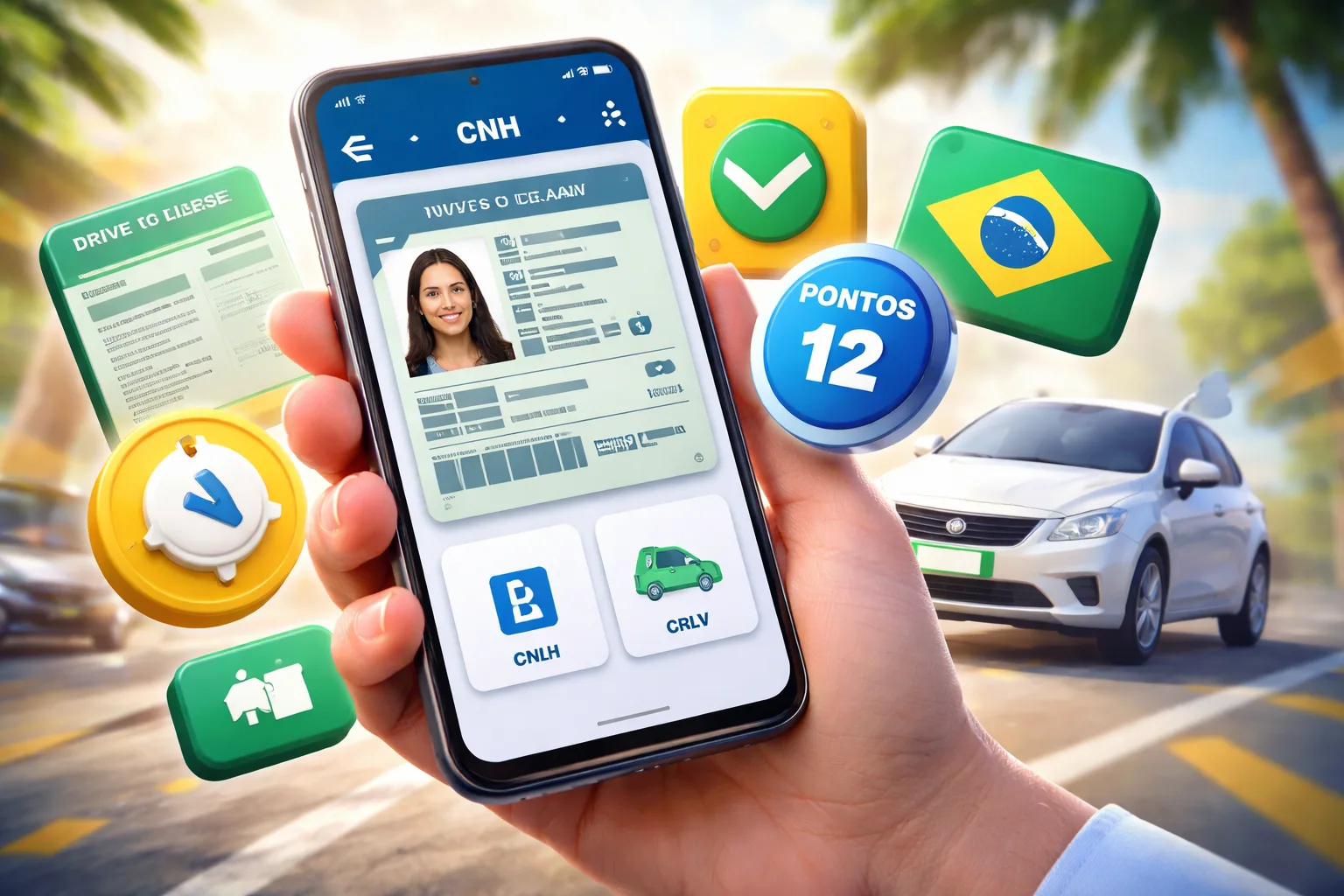 App CNH do Brasil reúne CNH, CRLV, pontos, infrações e prazos, é gratuito, oficial do governo e acessado com login gov.br em Android e iOS.