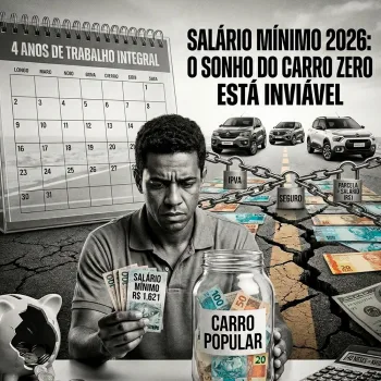 Salário mínimo 2026: veja quanto o brasileiro tem que trabalhar para comprar um dos 5 carros mais baratos do Brasil