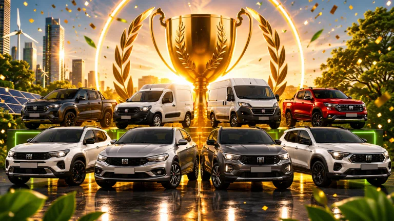 Fiat conquista oito categorias do Prêmio Mobilidade Limpa 2026 com Mobi, Cronos, Pulse, Strada, Fiorino, Scudo e Toro entre os veículos mais eficientes do Brasil