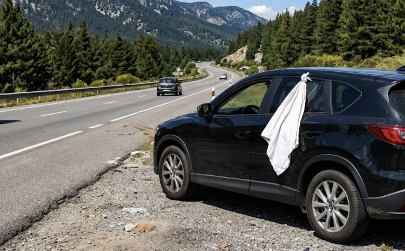 Um carro particular com pano branco também pode ser multado ou removido caso esteja estacionado em local proibido, bloqueie a pista ou represente risco para os outros usuários da rodovia, porque o tecido serve apenas como aviso.