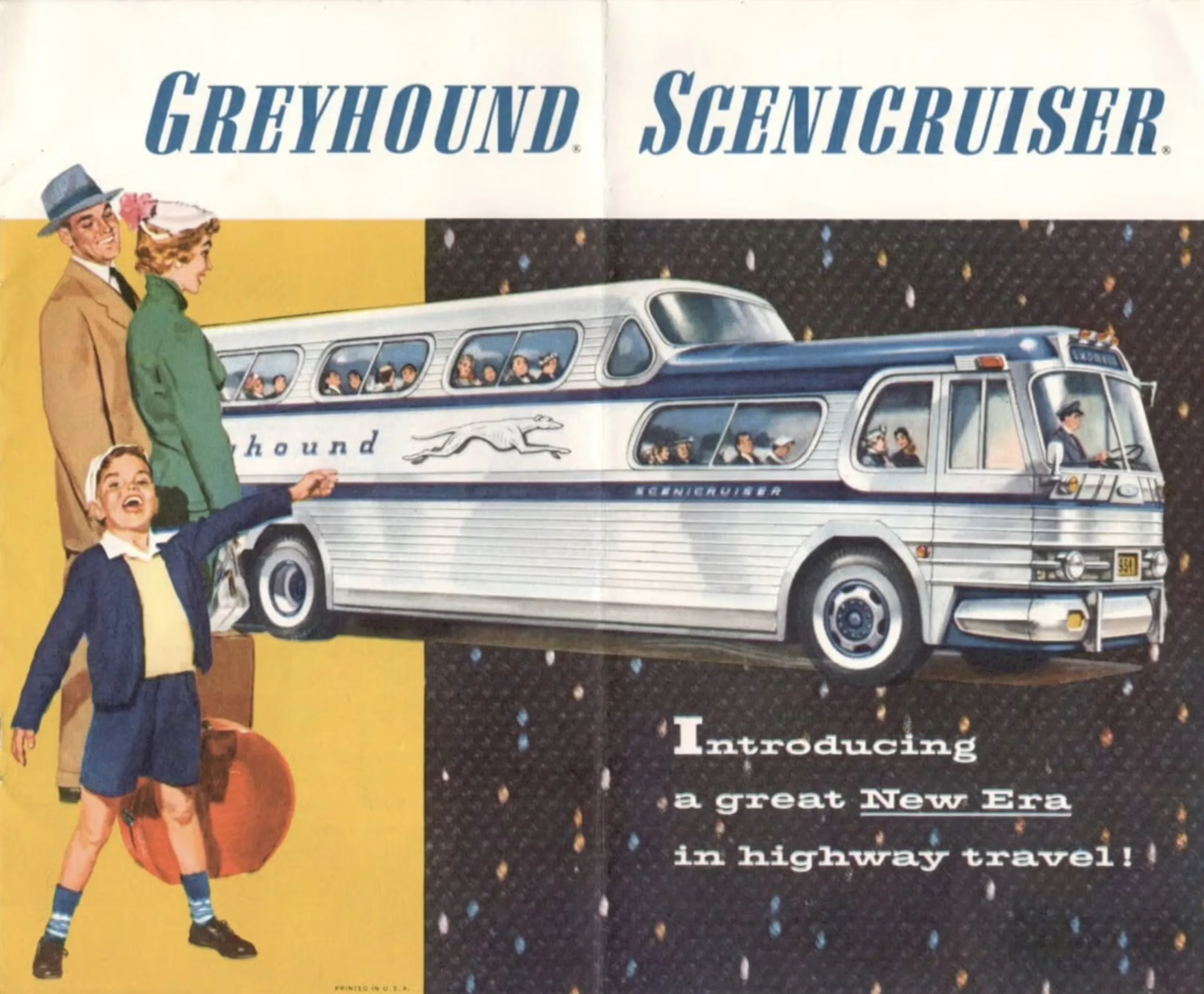 O chassi PD4501001 identifica a primeira unidade de produção do GMC Scenicruiser, um ônibus de 1954 que abriu uma série de 1.001 exemplares construídos para a Greyhound.