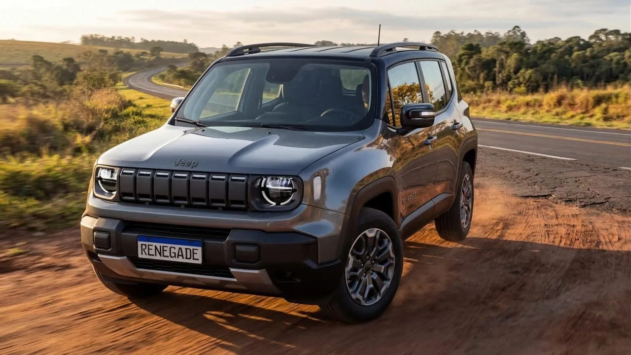 O Jeep Renegade Altitude 2027 custa R$ 124.990 na promoção, com motor 1.3 turbo de 176 cv, câmbio automático de seis marchas e seis airbags, mas não traz sistema micro-híbrido de 48V.