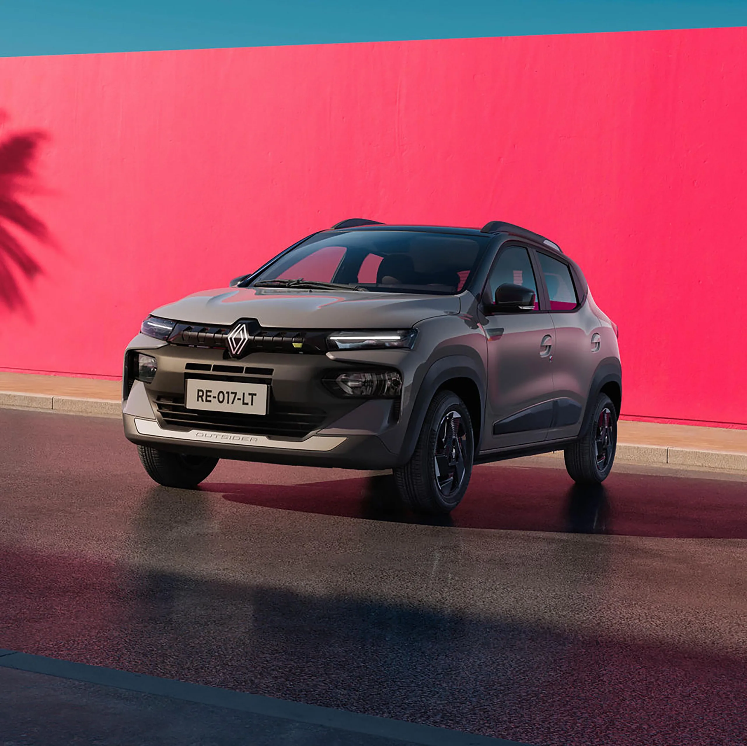 A Renault redesenhou a dianteira do Kwid 2027 com novo para-choque, grade e logotipo, aproximando o visual do Kardian e do Boreal, sem mudar o tamanho do hatch.