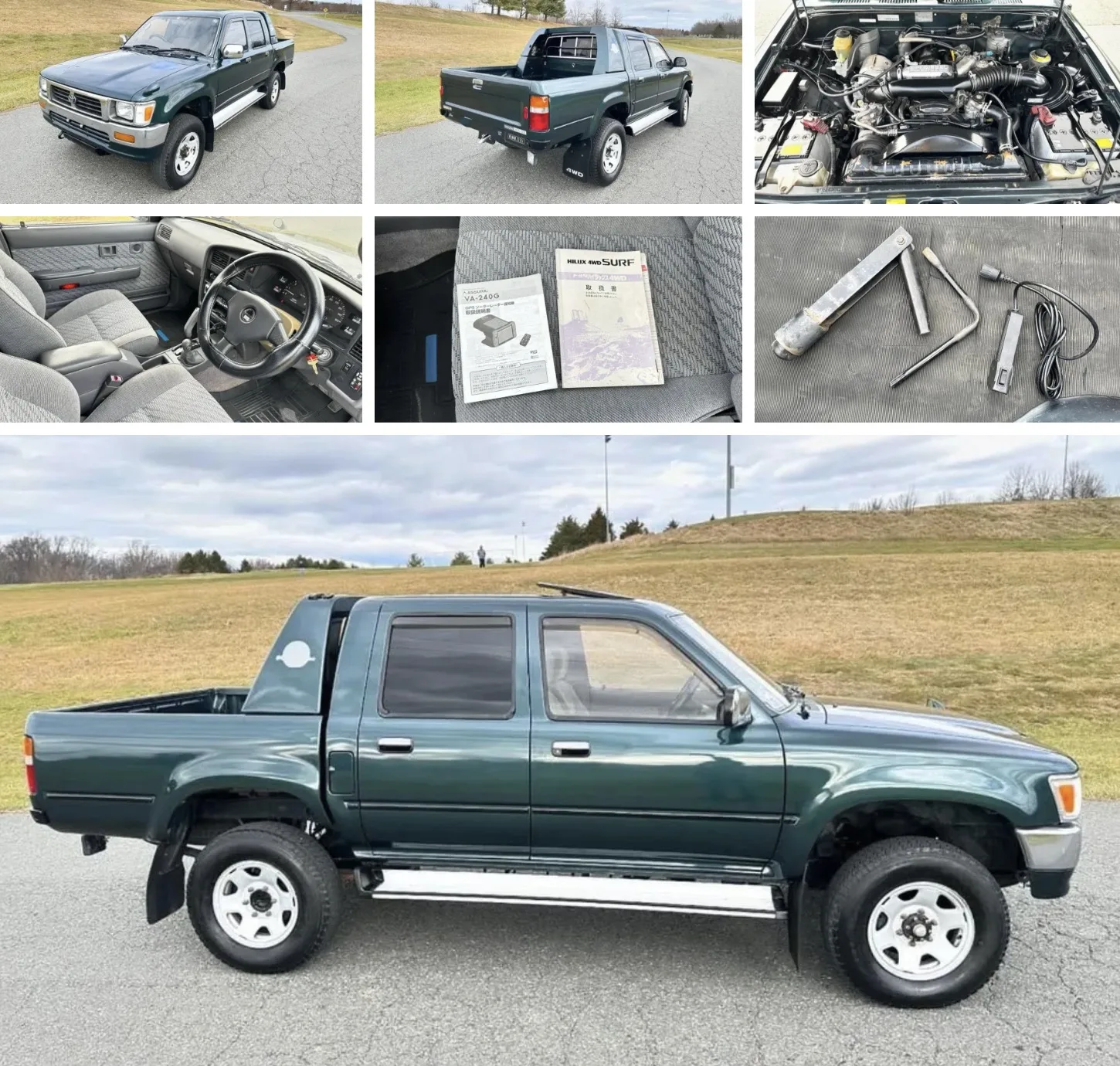 Por US$ 22 mil, uma Toyota Hilux de 30 anos oferece algo que muitas picapes modernas não têm, e o equipamento fica praticamente invisível quando recolhido.